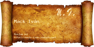 Mack Iván névjegykártya