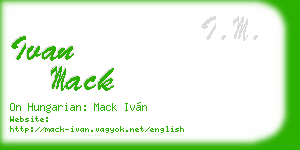 ivan mack business card